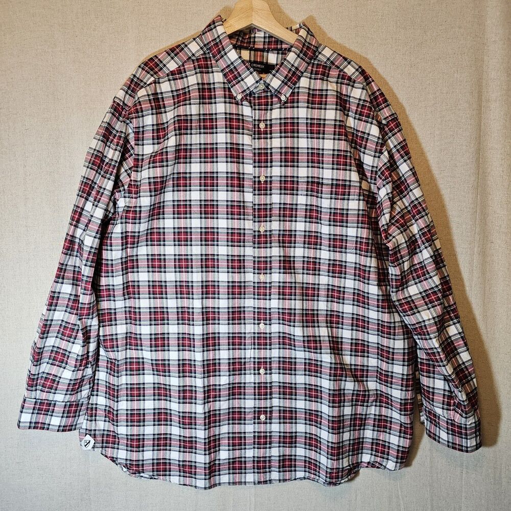 Cremieux Classics Mens Buttondown Shirt Red Blue Green Plaid Tartan 2XB Big 2X